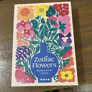 Anthropologie Zodiac Flowers Playing Card Set - Multicolor NWT